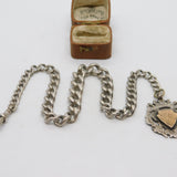 Victorian Sterling Silver Graduating Albert Watch Chain Antique 1900 Birmingham