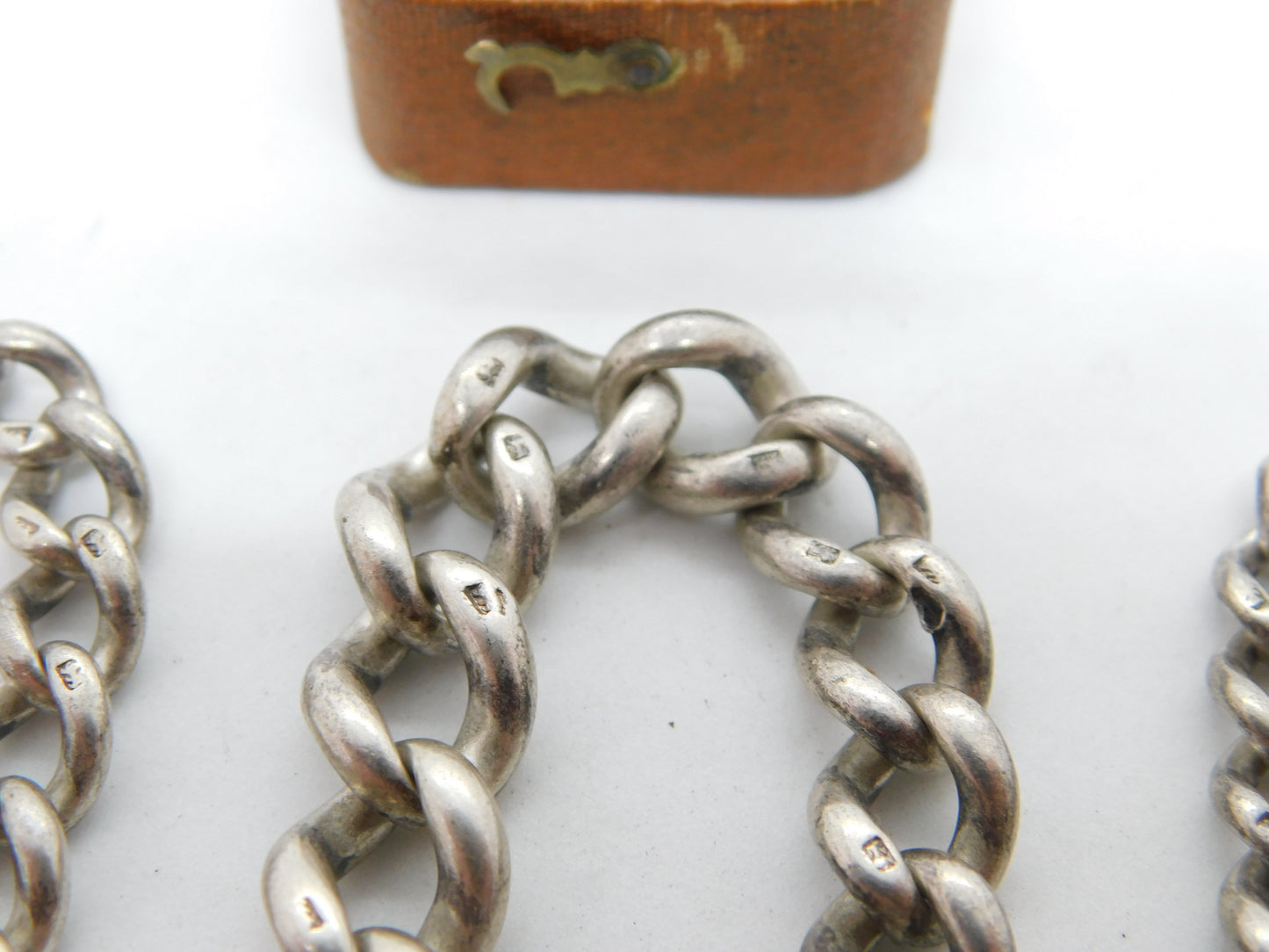 Victorian Sterling Silver Graduating Albert Watch Chain Antique 1900 Birmingham