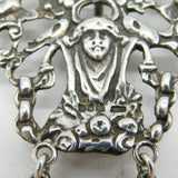 20th Century Sterling Silver Cherub & Green Man Chatelaine Vintage London