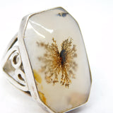 Studio Jewellery Sterling Silver Moss Agate Statement Ring Vintage c1975 London