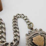Victorian Sterling Silver Graduating Albert Watch Chain Antique 1900 Birmingham