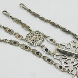 20th Century Sterling Silver Cherub & Green Man Chatelaine Vintage London
