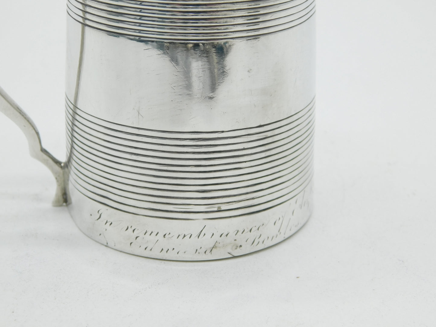 George III Sterling Silver Mourning Inscription Tankard Antique 1805 London