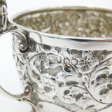 Victorian Sterling Silver Art Nouveau Repousse Porringer Cup Antique 1888