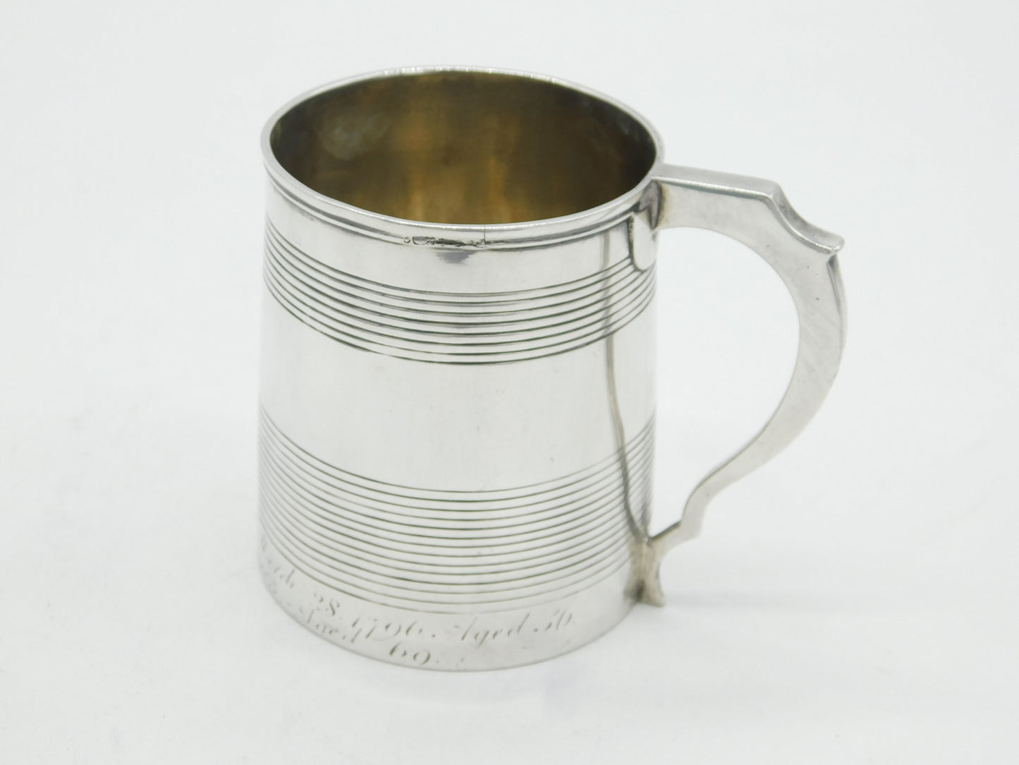 George III Sterling Silver Mourning Inscription Tankard Antique 1805 London