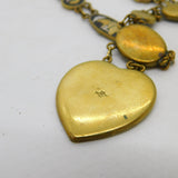 Japanese 24k Gold Shakudo Inlay Gilt Metal Necklace Bracelet Suite Antique c1930