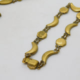 Japanese 24k Gold Shakudo Inlay Gilt Metal Necklace Bracelet Suite Antique c1930
