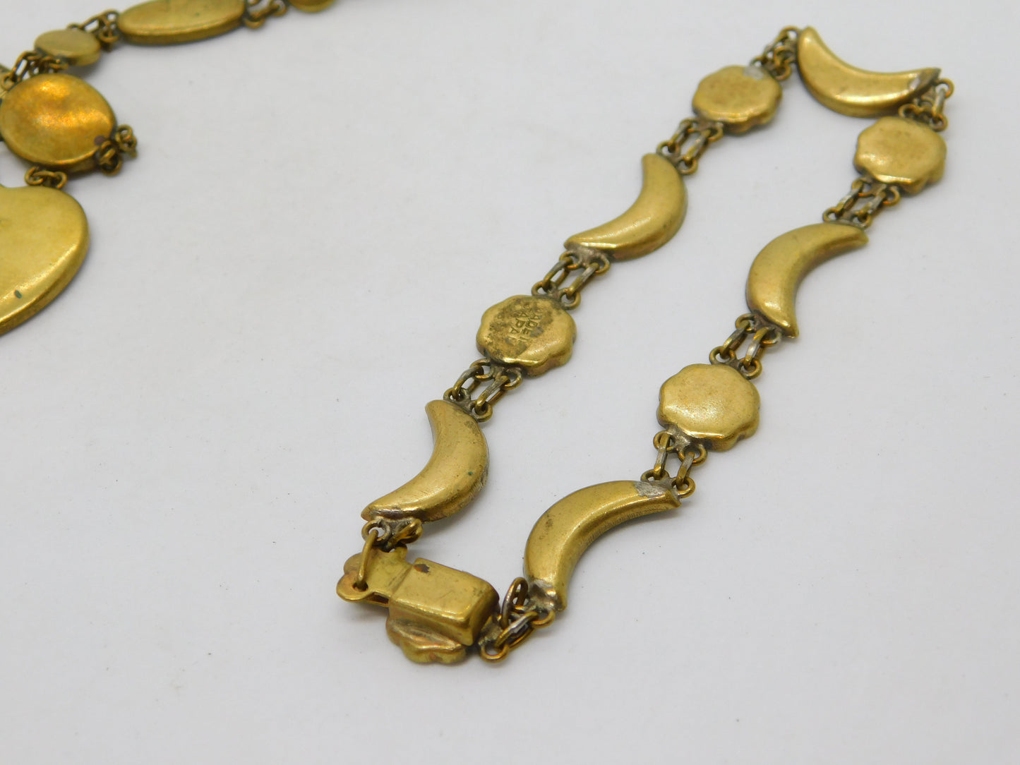 Japanese 24k Gold Shakudo Inlay Gilt Metal Necklace Bracelet Suite Antique c1930