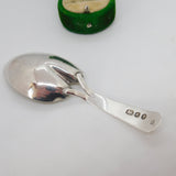 George III Sterling Silver Leaf Shaped Tea Caddy Spoon Antique 1803 London