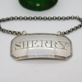 George III Sterling Silver Bright Cut Sherry Decanter Label Antique 1807 London