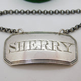George III Sterling Silver Bright Cut Sherry Decanter Label Antique 1807 London
