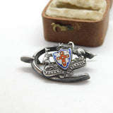 Edwardian Sterling Silver Wishbone 'Advance Australia' Sweetheart Brooch c1910