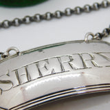 George III Sterling Silver Bright Cut Sherry Decanter Label Antique 1807 London