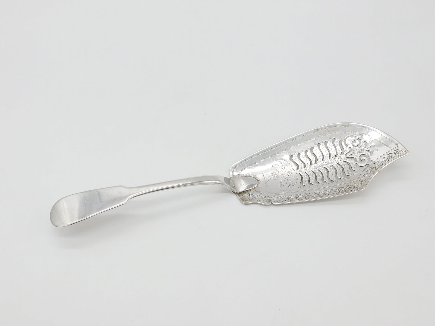 Georgian Scottish Sterling Silver Thistle Fish Slice Antique 1817 Edinburgh