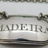 George III Sterling Silver Bright Cut Madeira Decanter Label Antique 1803 London