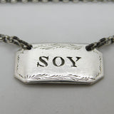George III Sterling Silver 'Soy' Sauce Bottle Label or Ticket Antique c1790
