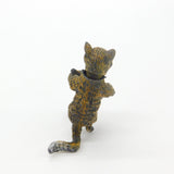 Cold Painted Bronze Vienna Cat Playing Banjo Bobbing Head Figure AF Victorian