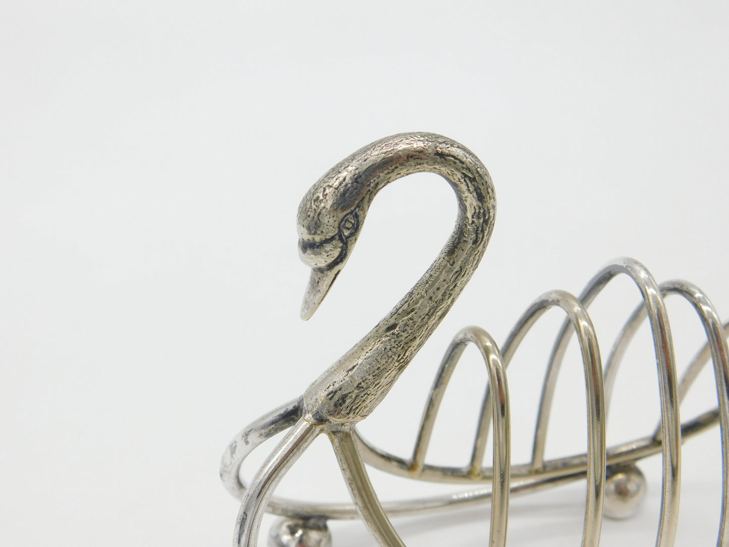 Silver Plated Novelty Swan Form Four Part Toast Rack Antique c1920 Art Deco EPNS