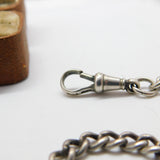 Victorian Sterling Silver Double Albert Watch Chain & Fob c1900 Antique