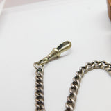 Victorian Sterling Silver Double Albert Watch Chain & Fob c1900 Antique
