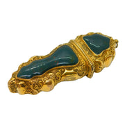 George III Gold Cased Bloodstone Set Large Floral Decorated Etui Case Antique