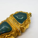George III Gold Cased Bloodstone Set Large Floral Decorated Etui Case Antique