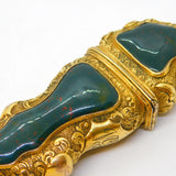 George III Gold Cased Bloodstone Set Large Floral Decorated Etui Case Antique