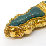 George III Gold Cased Bloodstone Set Large Floral Decorated Etui Case Antique
