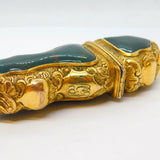 George III Gold Cased Bloodstone Set Large Floral Decorated Etui Case Antique