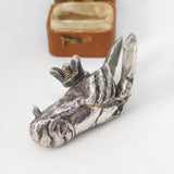 Victorian Cast Sterling Silver Lobster Teapot or Dish Finial Antique c1890