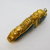 George III Gold Cased Bloodstone Set Large Floral Decorated Etui Case Antique