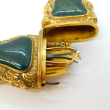 George III Gold Cased Bloodstone Set Large Floral Decorated Etui Case Antique