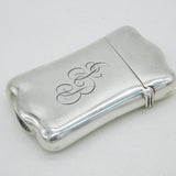Victorian Sterling Silver & Enamel Fox Hound Dog Vesta Case Antique c1890