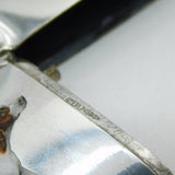 Victorian Sterling Silver & Enamel Fox Hound Dog Vesta Case Antique c1890