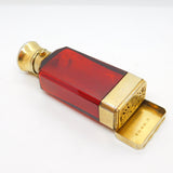 Victorian Sterling Silver Gilt Cranberry Glass Vinaigrette Scent Bottle Antique 1866 Birmingham