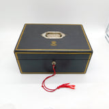 Victorian Sterling Silver Mounted Gentleman's Travelling Writing Box Antique