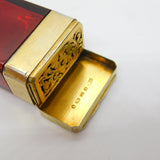Victorian Sterling Silver Gilt Cranberry Glass Vinaigrette Scent Bottle Antique 1866 Birmingham