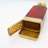 Victorian Sterling Silver Gilt Cranberry Glass Vinaigrette Scent Bottle Antique 1866 Birmingham