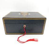 Victorian Sterling Silver Mounted Gentleman's Travelling Writing Box Antique