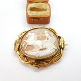 Victorian Pinchbeck Acanthus Framed Carved Goddess Athena Cameo Brooch c1850