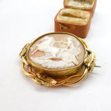 Victorian Pinchbeck Acanthus Framed Carved Goddess Athena Cameo Brooch c1850