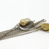 Large Victorian Sterling Silver Sewing Chatelaine With Tools Antique c1890