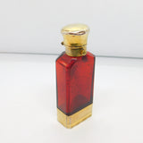 Victorian Sterling Silver Gilt Cranberry Glass Vinaigrette Scent Bottle Antique 1866 Birmingham