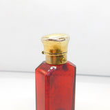 Victorian Sterling Silver Gilt Cranberry Glass Vinaigrette Scent Bottle Antique 1866 Birmingham