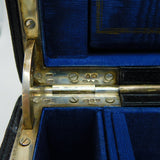 Victorian Sterling Silver Mounted Gentleman's Travelling Writing Box Antique