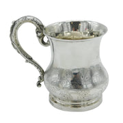 Indian Colonial Victorian Sterling Silver Christening Mug Antique Calcutta Lattey Brothers