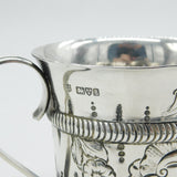Edwardian Sterling Silver Floral Pattern Porringer Antique 1905 Chester
