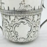 Edwardian Sterling Silver Floral Pattern Porringer Antique 1905 Chester
