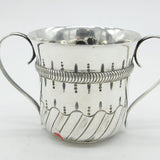 Edwardian Sterling Silver Floral Pattern Porringer Antique 1905 Chester