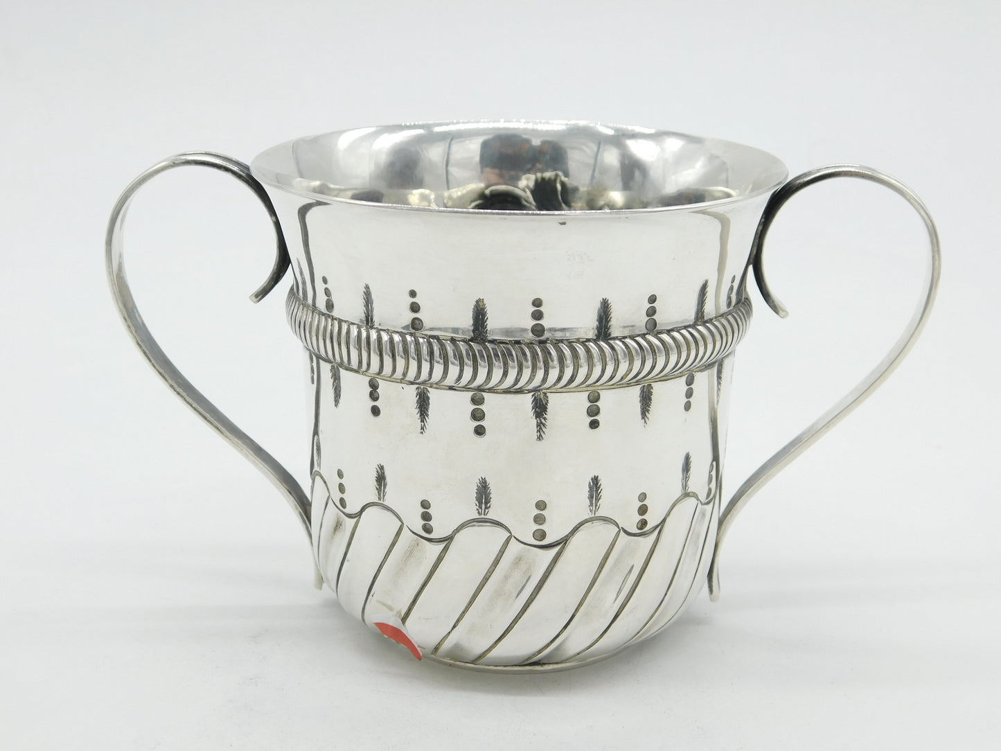 Edwardian Sterling Silver Floral Pattern Porringer Antique 1905 Chester